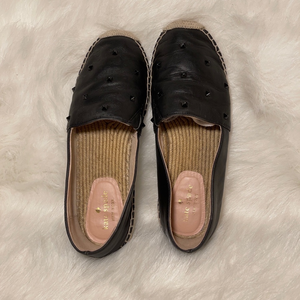 Kate Spade Turin Spade Leather Embossed Espadrilles size 8.5B
